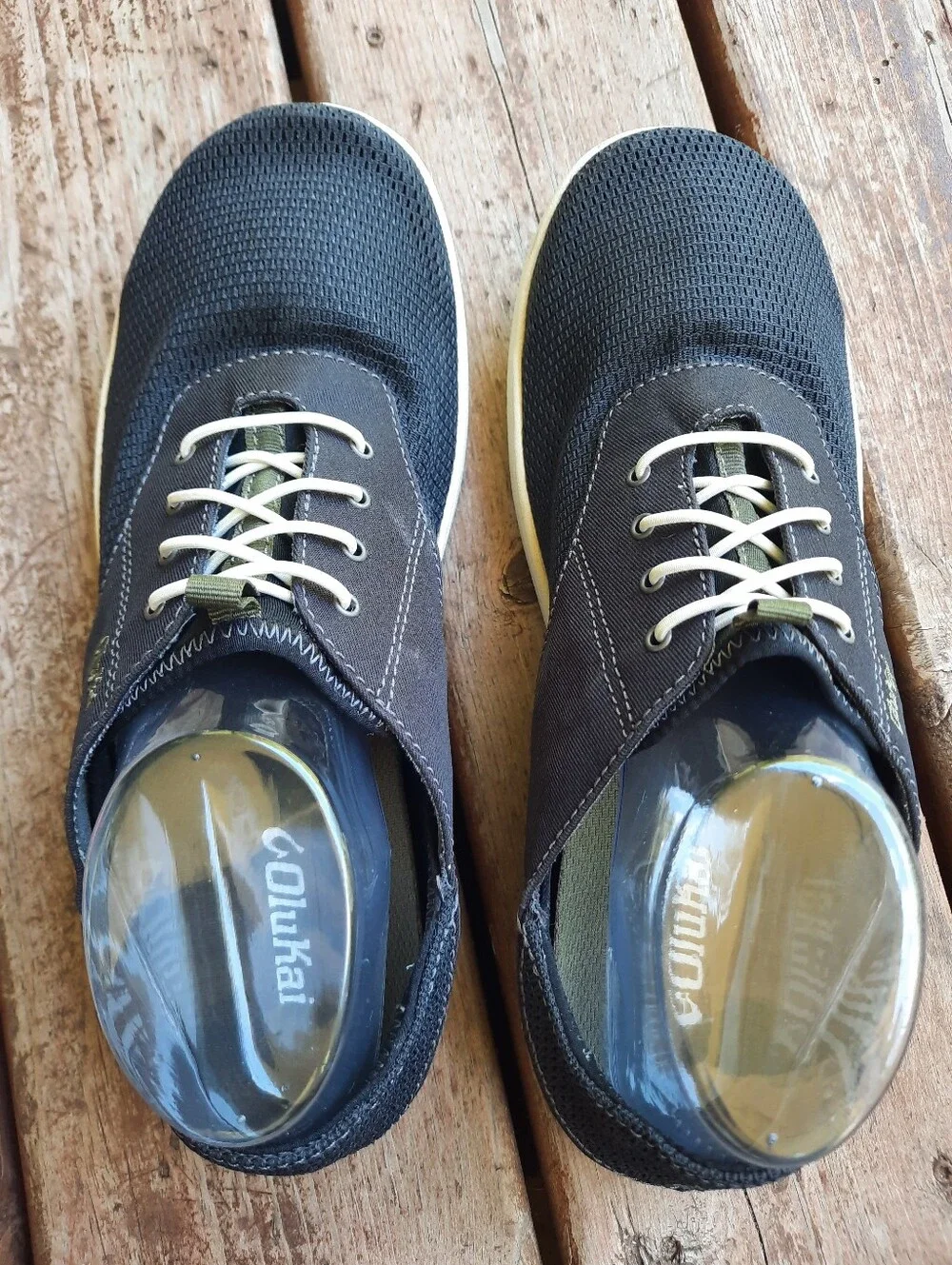 OluKai Nohea Moku Mood Indigo Blue Casual Drop-In-Heel Mesh Boat Shoes Size 9.5